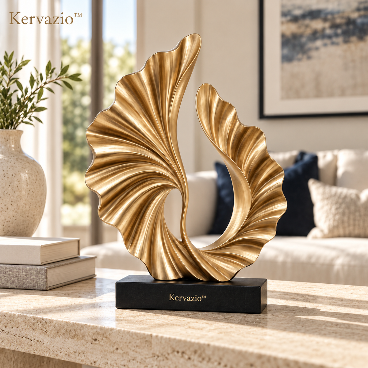 Kervazio™ Aurelia Twin-Flow Gold Sculpture