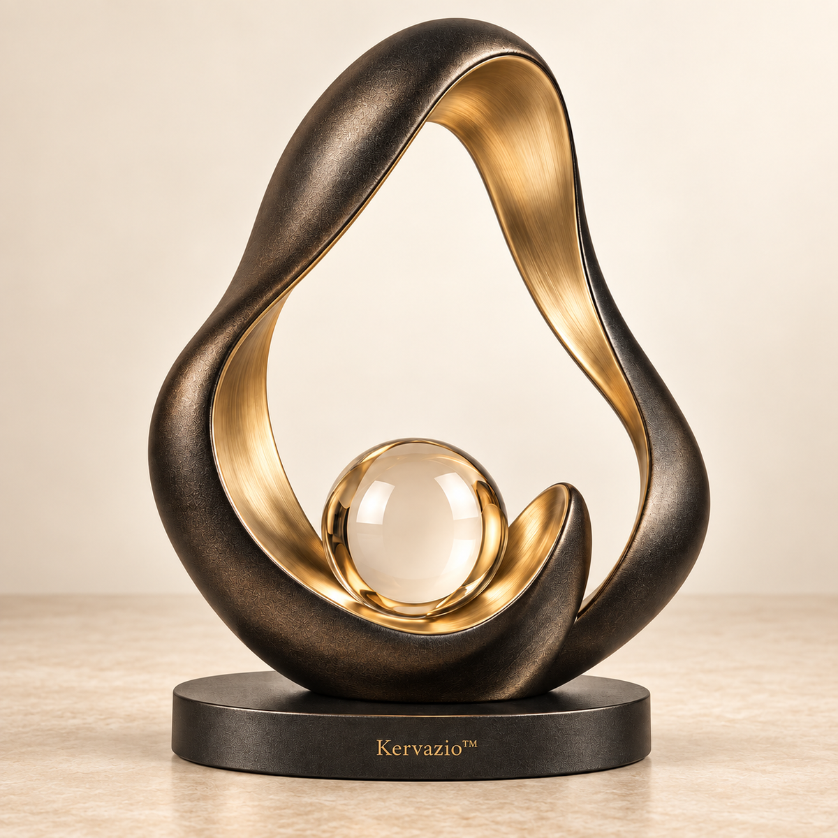 Kervazio™ Golden Embrace Crystal Sculpture