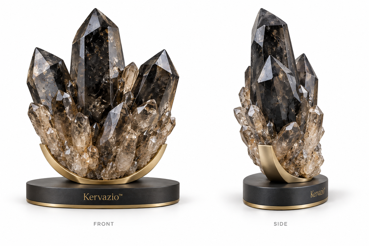 Kervazio™ Natural Black Crystal Ore Specimen – Mineral Stone Home Decor & Spiritual Gift