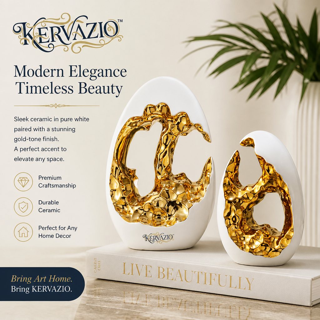 Kervazio™ Modern Gold Decorative Ornament – Luxury Home & Office Deco