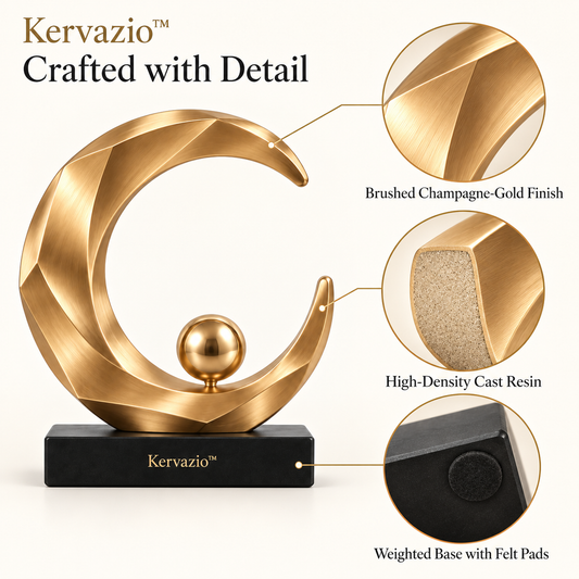 Kervazio™ Celestial Arc Gold Orb Sculpture