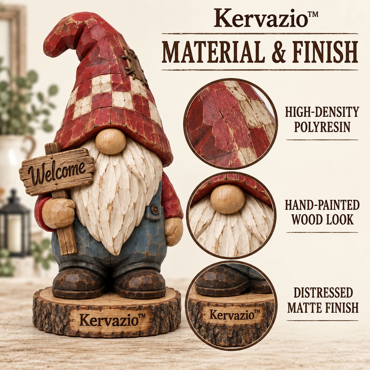 Kervazio™ Modern Geometric Star Gnome