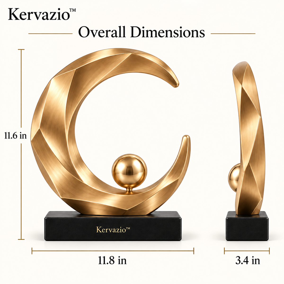 Kervazio™ Celestial Arc Gold Orb Sculpture