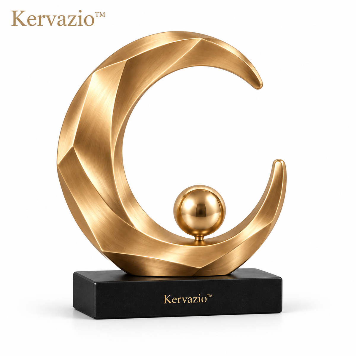 Kervazio™ Celestial Arc Gold Orb Sculpture