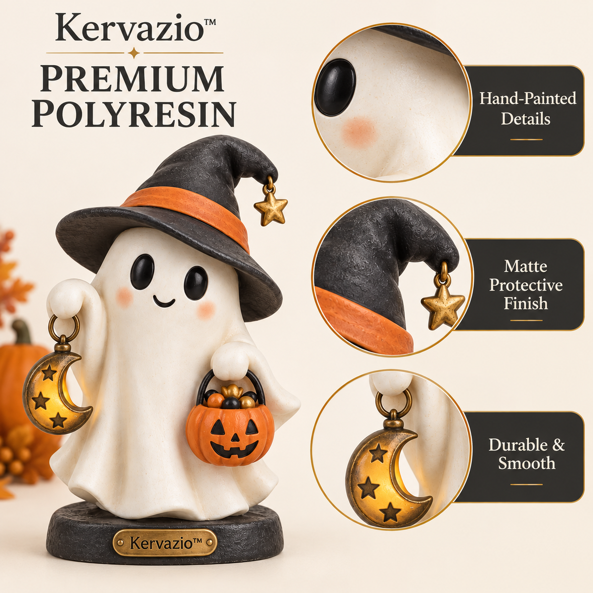 Kervazio™ Moonlit Ghost Halloween Figurine
