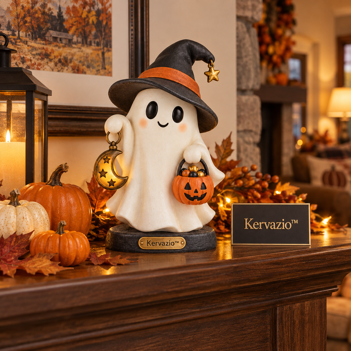 Kervazio™ Moonlit Ghost Halloween Figurine