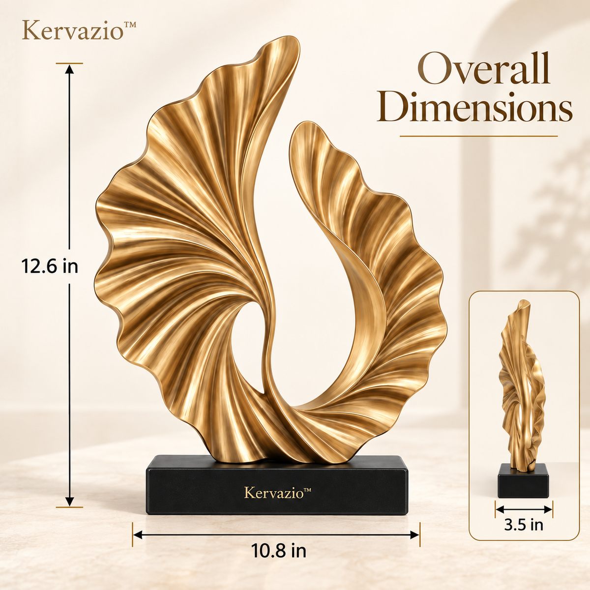 Kervazio™ Aurelia Twin-Flow Gold Sculpture