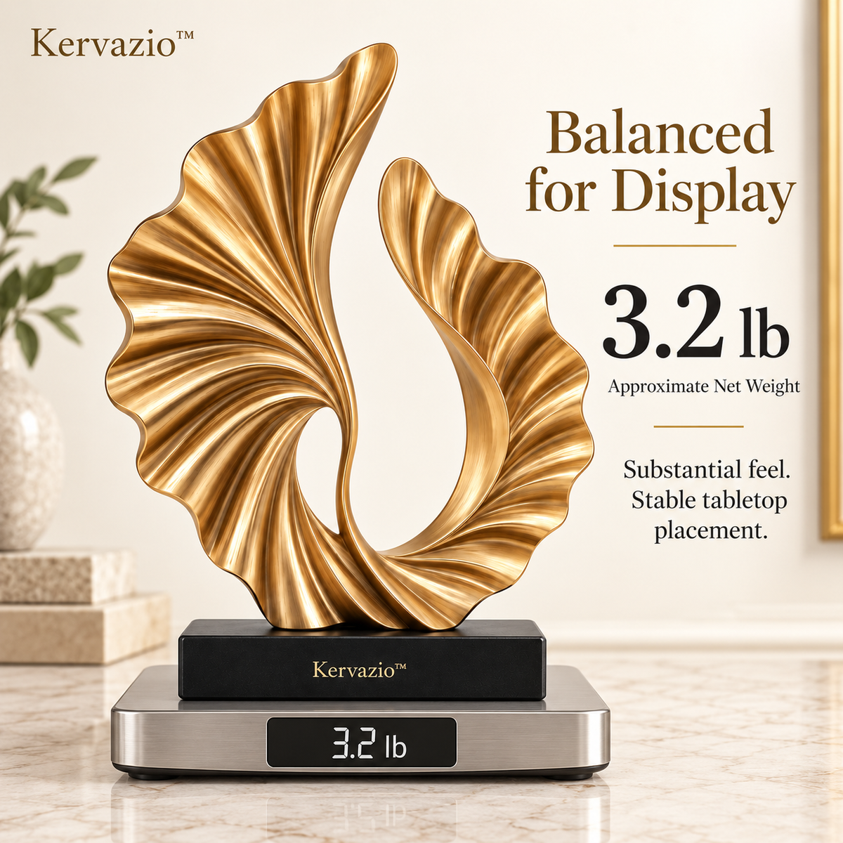 Kervazio™ Aurelia Twin-Flow Gold Sculpture