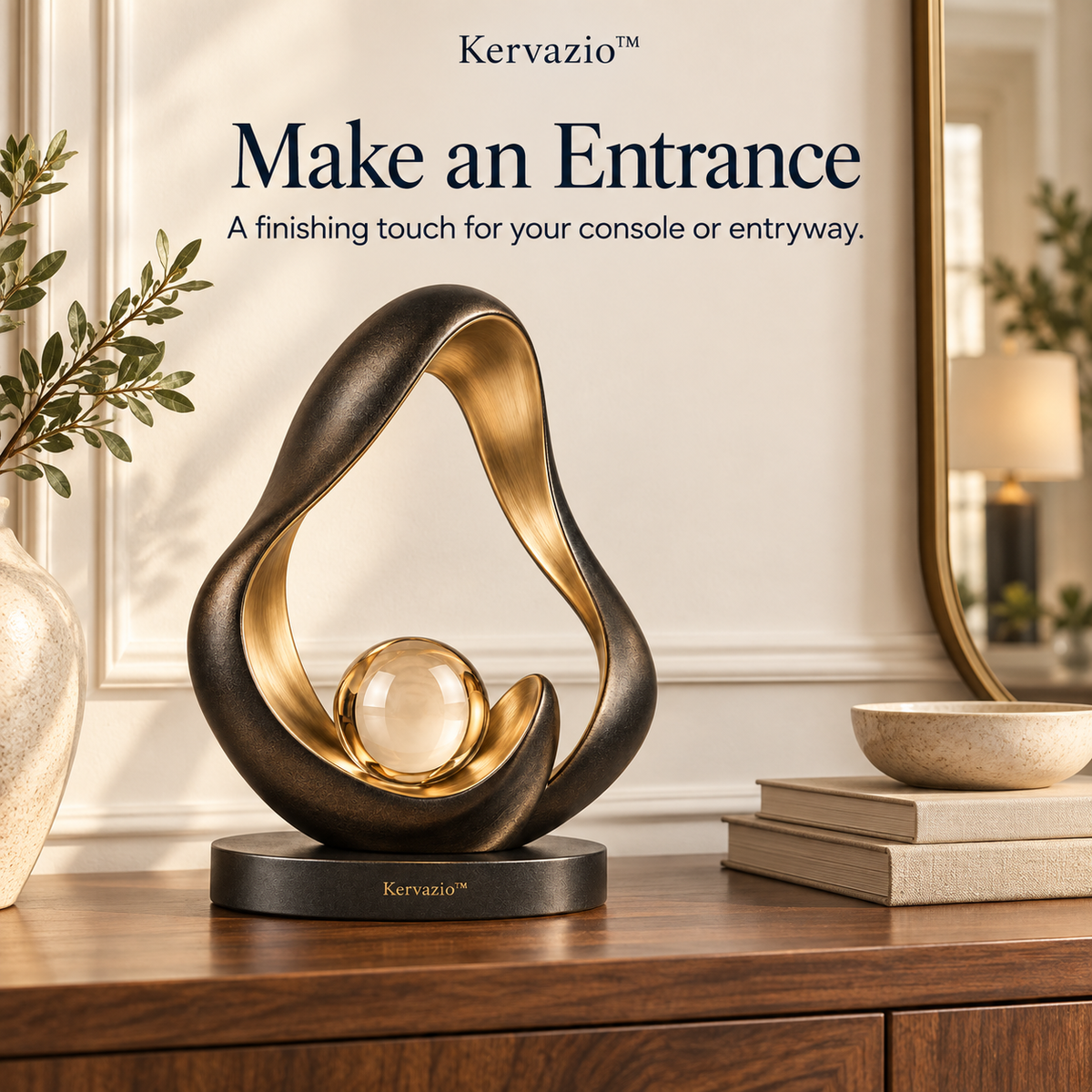 Kervazio™ Golden Embrace Crystal Sculpture