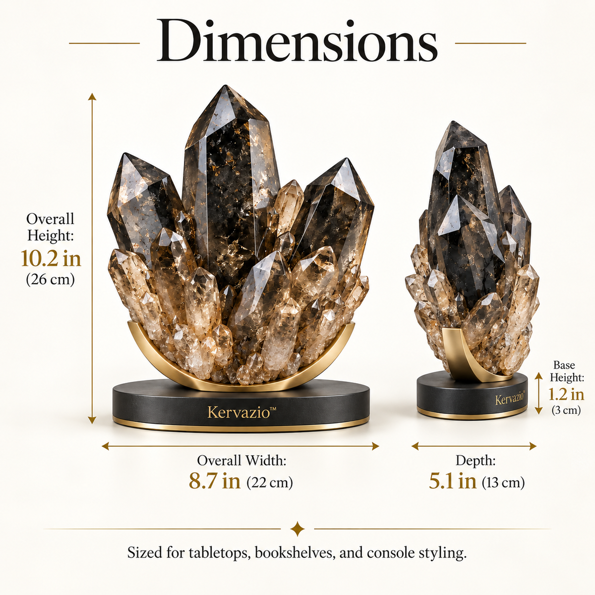 Kervazio™ Natural Black Crystal Ore Specimen – Mineral Stone Home Decor & Spiritual Gift