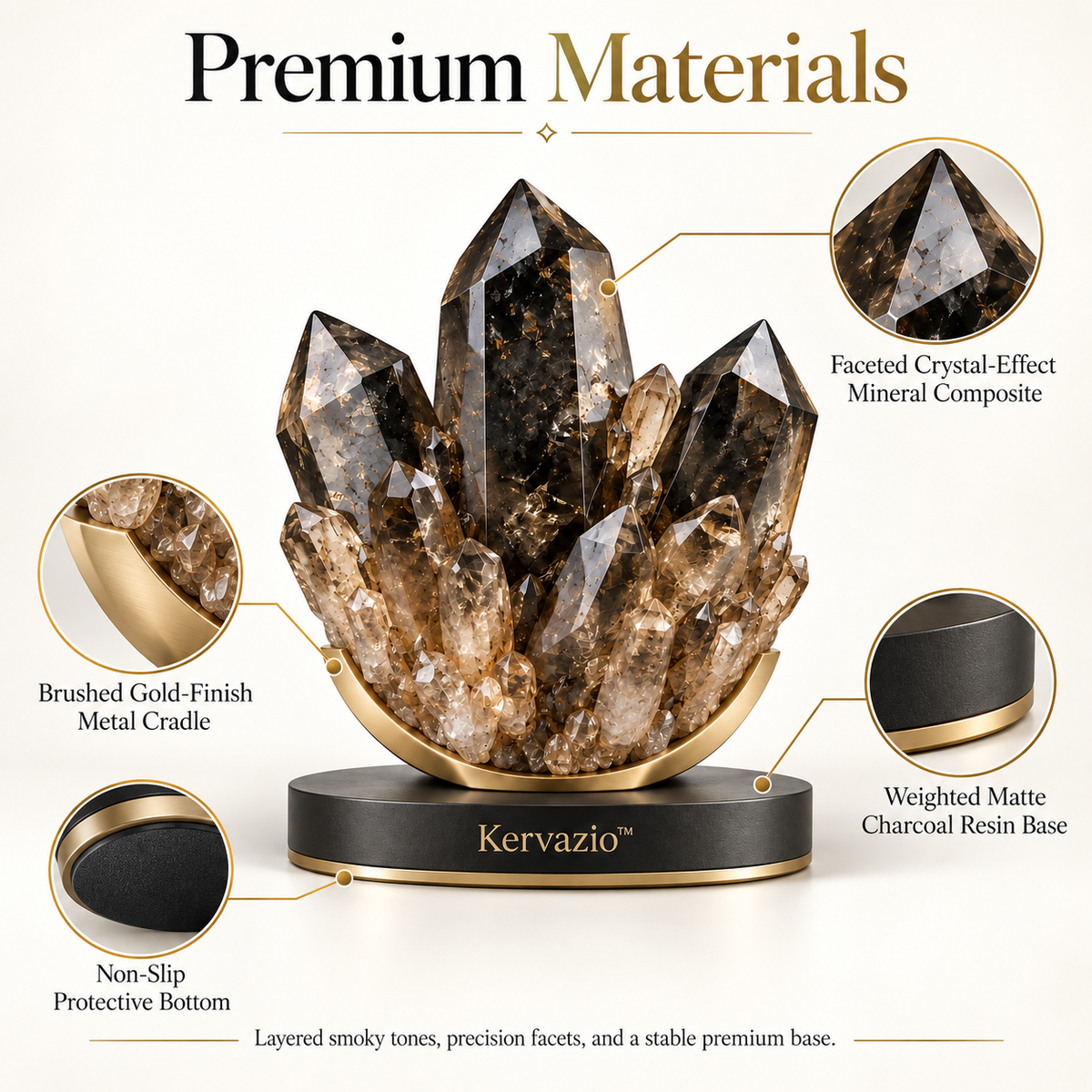 Kervazio™ Natural Black Crystal Ore Specimen – Mineral Stone Home Decor & Spiritual Gift