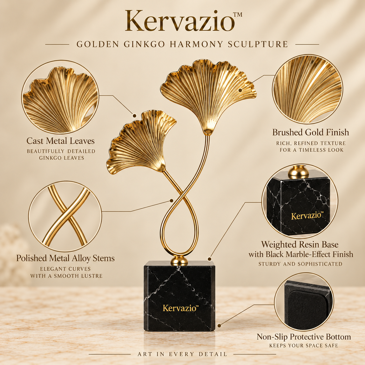 Kervazio™ Ginkgo Elegance Sculpture