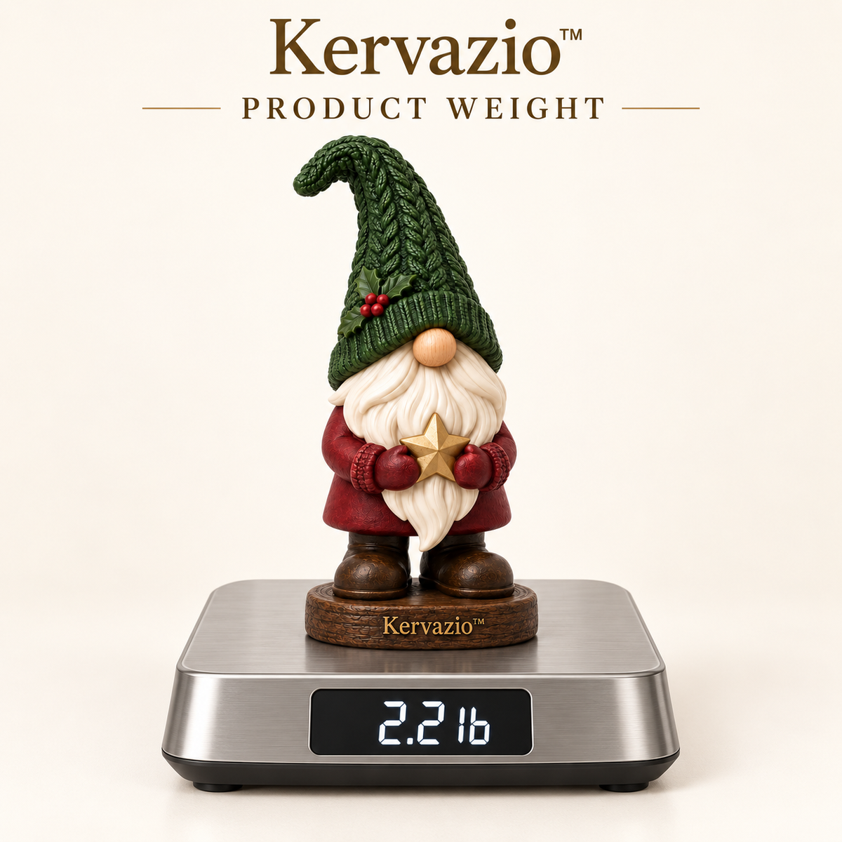 Kervazio™ Evergreen Star Christmas Gnome Statue