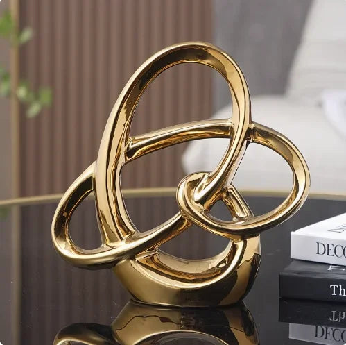 Kervazio™ Abstract Ceramic Ring Statue – Modern Office & Living Room Decor