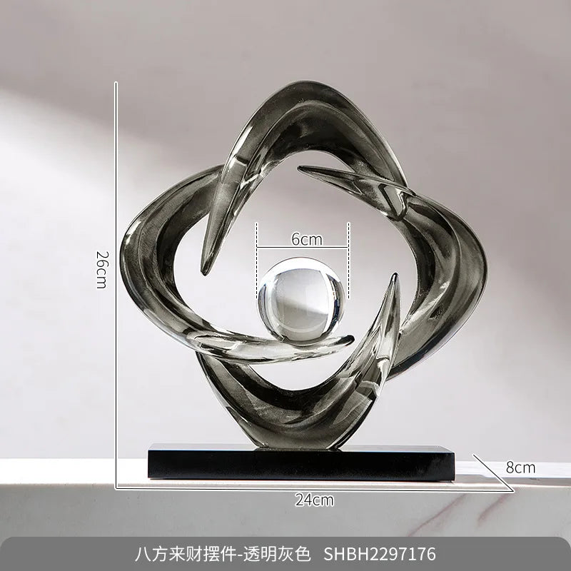 Kervazio™ Art Fortune Crystal Ball Resin Sculpture – Elegant Home Decor Ornament