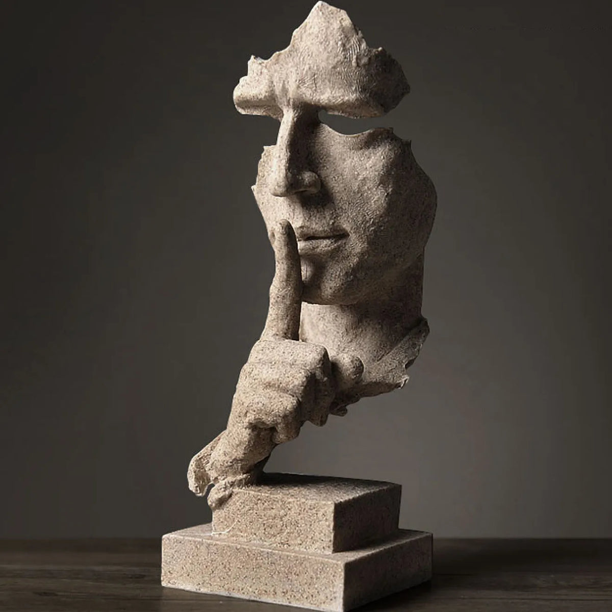 Kervazio™ Silence Is Golden Abstract Resin Sculpture – Modern Home Ornament