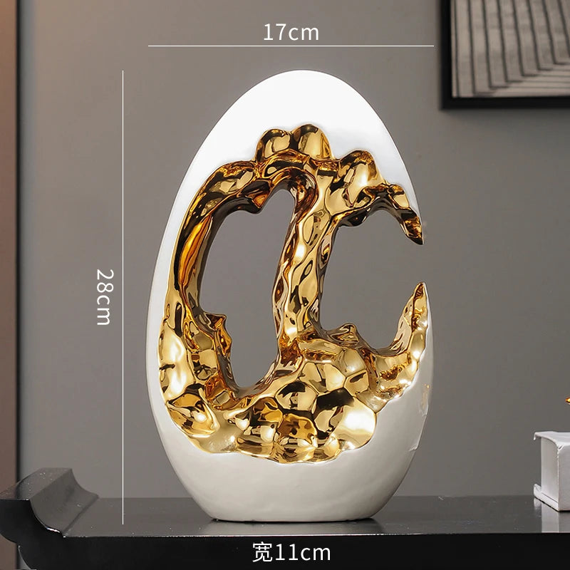 Kervazio™ Modern Gold Decorative Ornament – Luxury Home & Office Deco