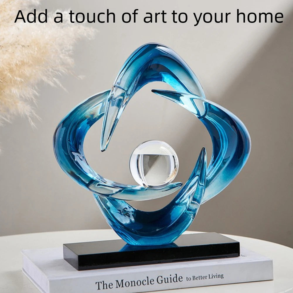 Kervazio™ Art Fortune Crystal Ball Resin Sculpture – Elegant Home Decor Ornament
