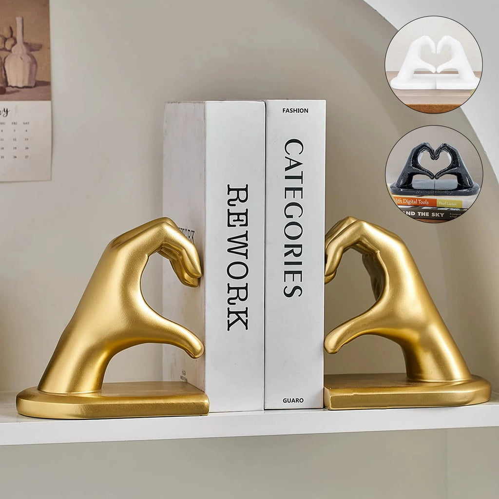 Kervazio™ Golden Resin Bookend Sculpture – Artistic Home Ornament