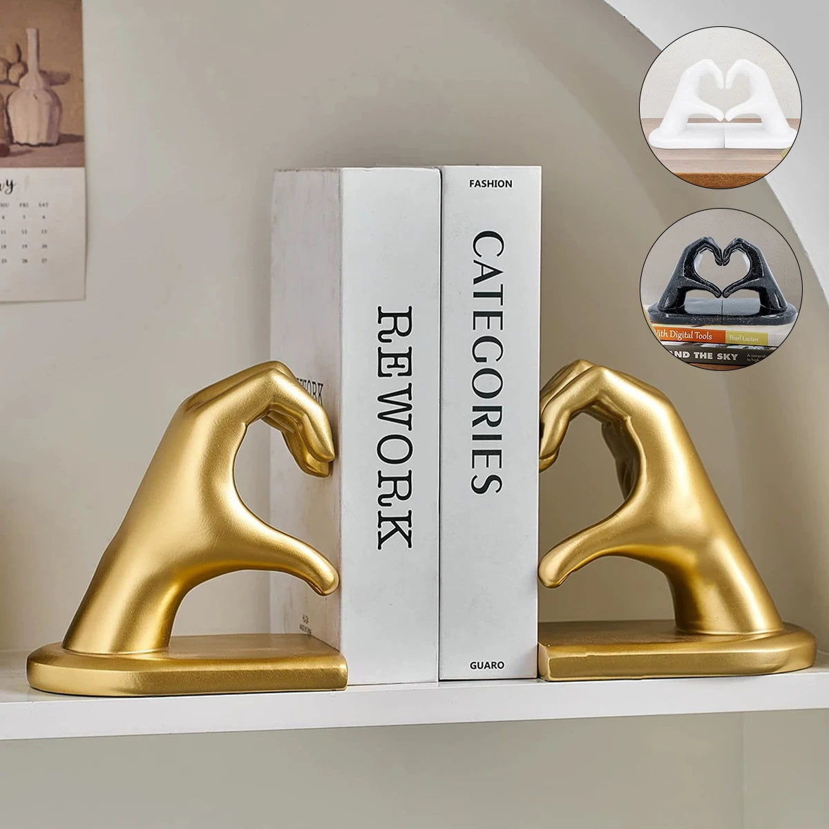 Kervazio™ Golden Resin Bookend Sculpture – Artistic Home Ornament