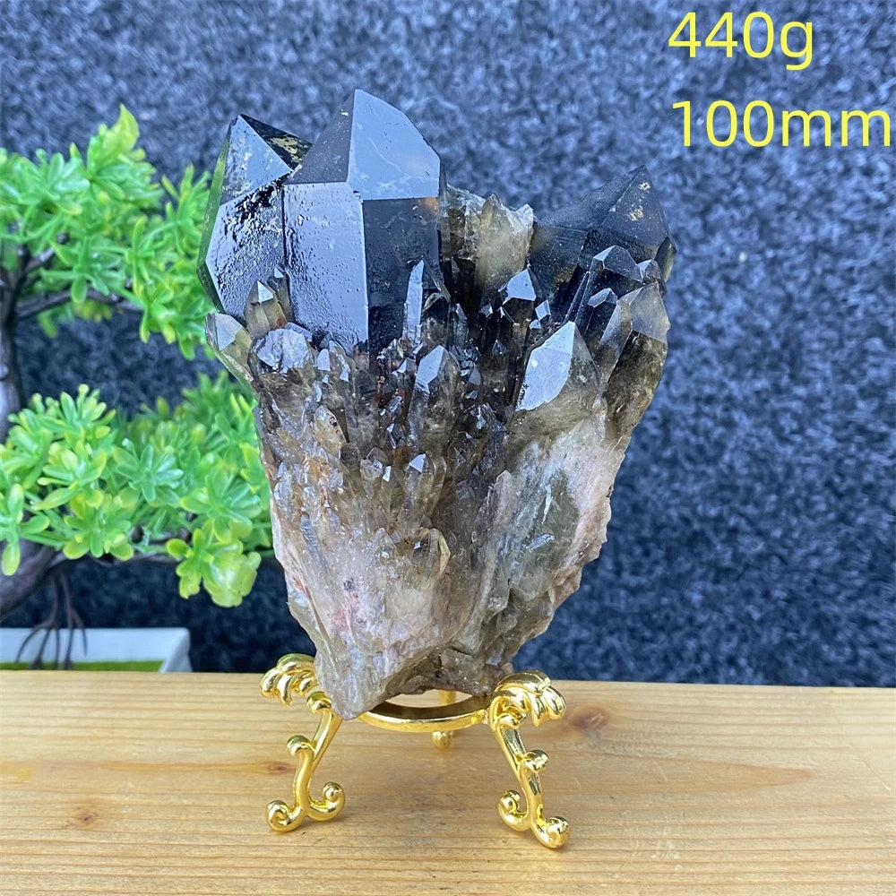 Kervazio™ Natural Black Crystal Ore Specimen – Mineral Stone Home Decor & Spiritual Gift