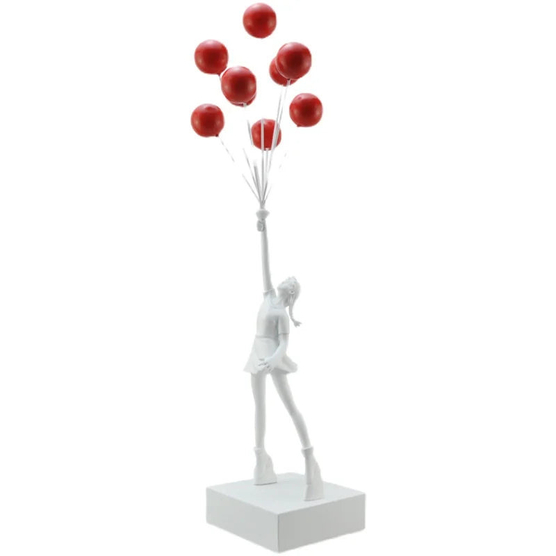 Kervazio™ Flying Balloon Girl Sculpture – Artistic Home Decor
