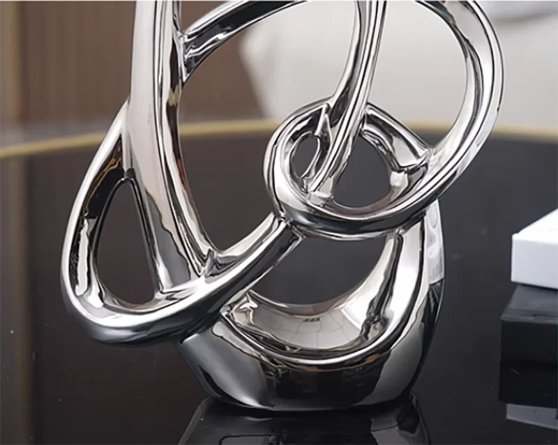 Kervazio™ Abstract Ceramic Ring Statue – Modern Office & Living Room Decor
