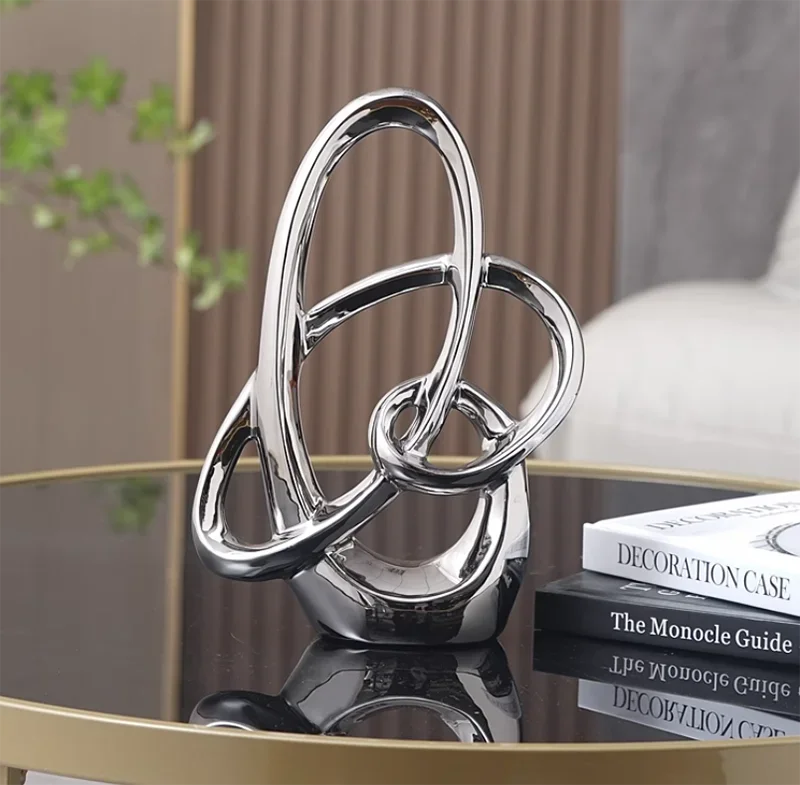 Kervazio™ Abstract Ceramic Ring Statue – Modern Office & Living Room Decor