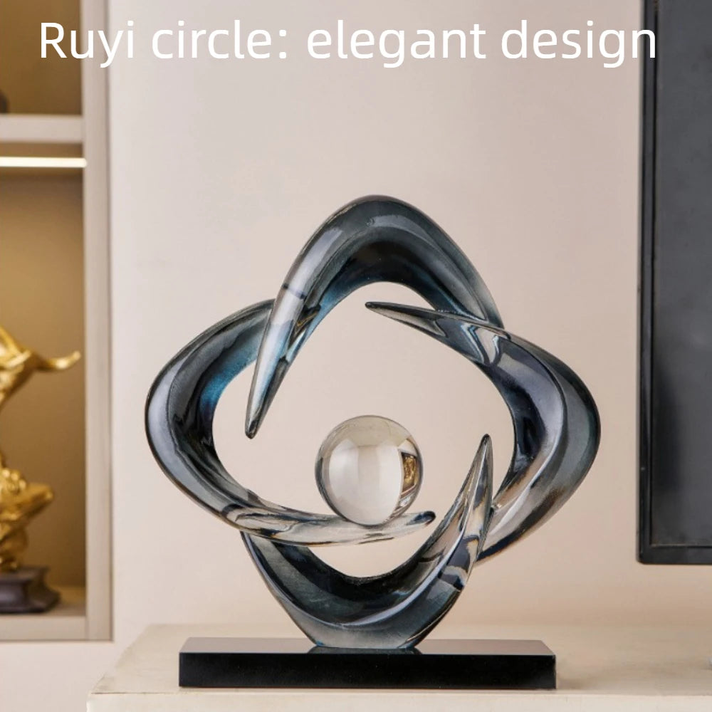 Kervazio™ Art Fortune Crystal Ball Resin Sculpture – Elegant Home Decor Ornament