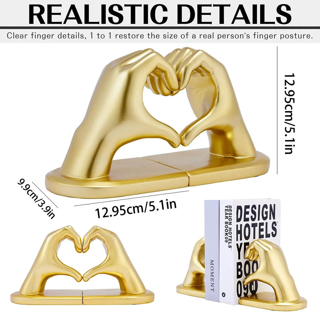 Kervazio™ Golden Resin Bookend Sculpture – Artistic Home Ornament