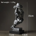 Kervazio™ Silence Is Golden Abstract Resin Sculpture – Modern Home Ornament