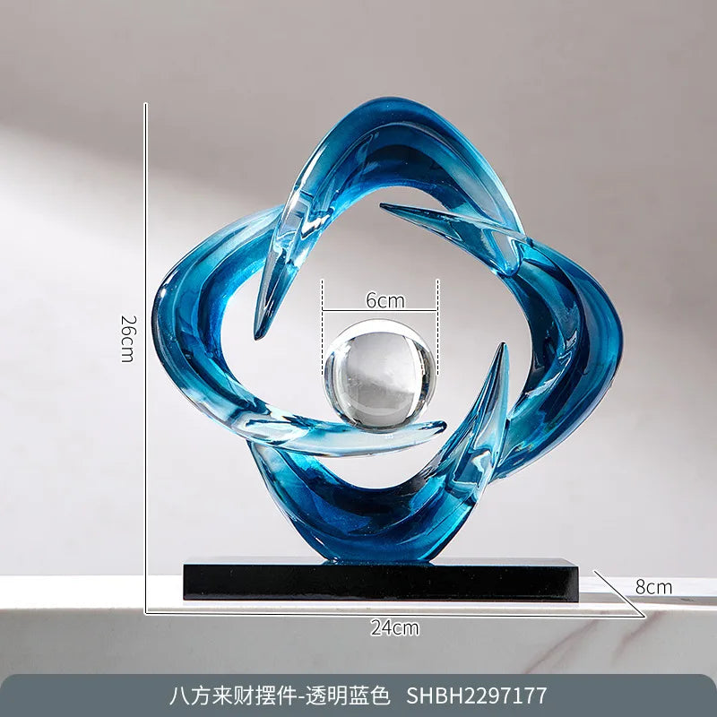 Kervazio™ Art Fortune Crystal Ball Resin Sculpture – Elegant Home Decor Ornament