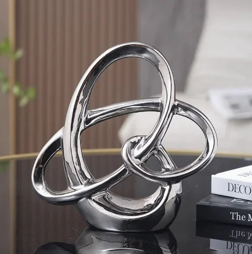 Kervazio™ Abstract Ceramic Ring Statue – Modern Office & Living Room Decor