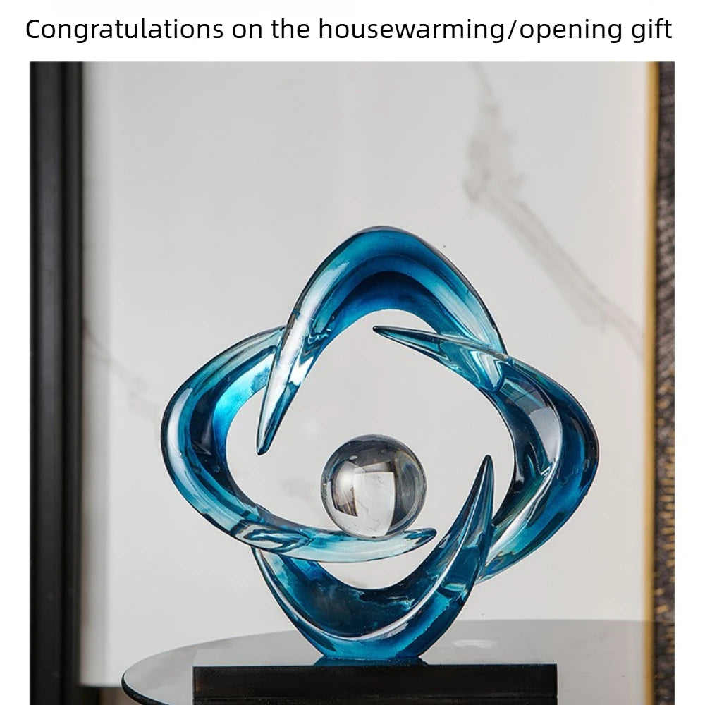 Kervazio™ Art Fortune Crystal Ball Resin Sculpture – Elegant Home Decor Ornament