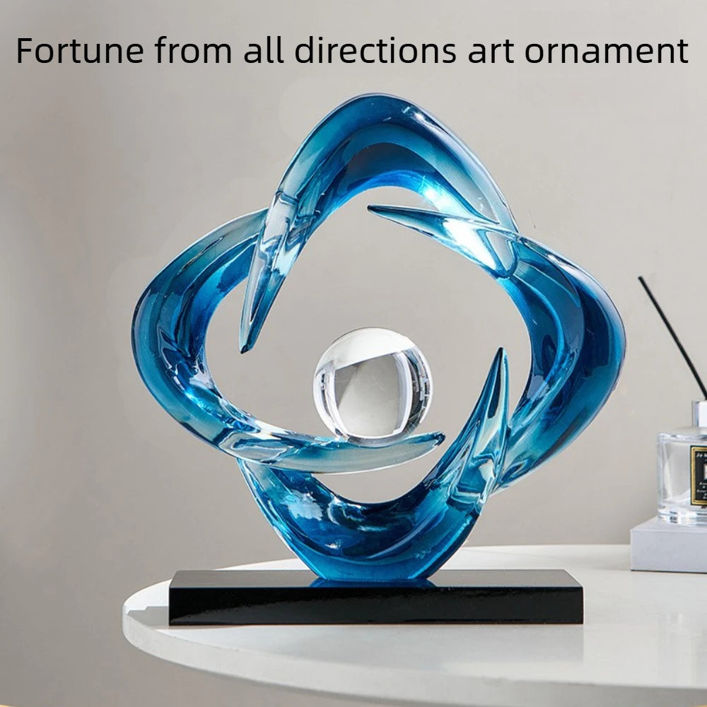 Kervazio™ Art Fortune Crystal Ball Resin Sculpture – Elegant Home Decor Ornament